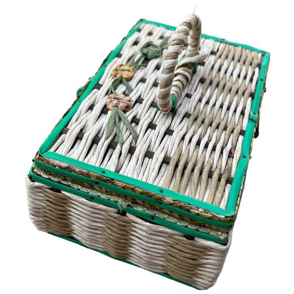 Dritz Handled Floral Design Sewing Storage Box - Picture 6 of 8